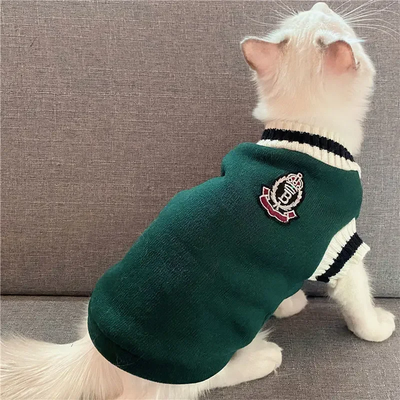 애완견 니트 스웨터 옷, 소형 중형견 강아지 고양이 조끼, 치와와 프렌치 불독 요키코트