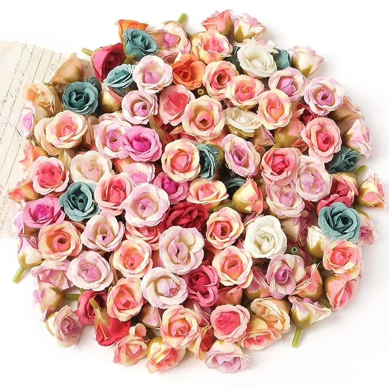 10/20/50 Stück 2 cm große künstliche Rosenblütenköpfe für Heimdekoration, Hochzeitsdekoration, künstliche Blumen, DIY-Kranz, Scrapbook, Geschenkzubehör
