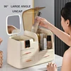 Cosmetics Storage Box with Led Color-Changing Light Mirror Dust Skincare Organizer Box Large Capacity Vanity Table Home Storage 3