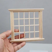 1:12 Dollhouse Mini Window Frame Square Windows Model Furniture Accessories For Doll House Decor Kids Pretend Play Toys 1