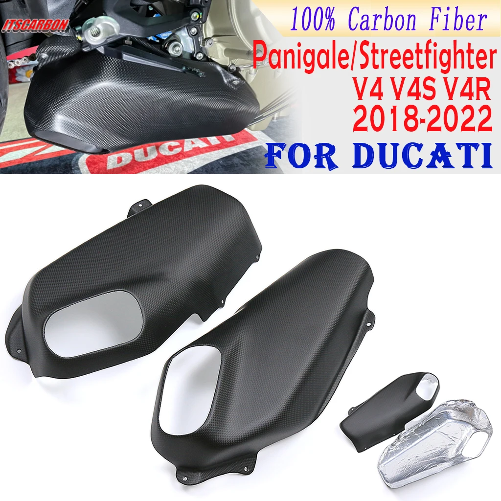 

Heatshield For DUCATI PANIGALE / Streetfighter V4 V4S V4R 2018- 2020 2021 2022 Motorcycle Accessories Carbon Fiber Exhaust Cover