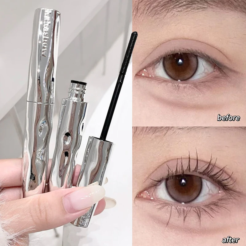 Silver Silk Fiber Matte Mascara Makeup Ultra-Fine Brush Lengthens Eyelashes Waterproof Fast Dry Eyelash Extension Mascara Makeup