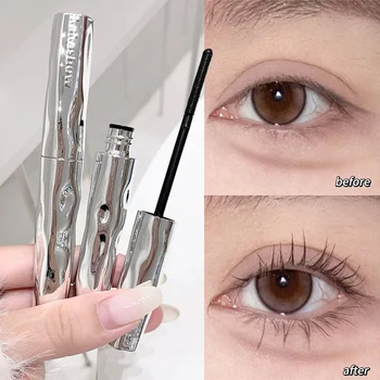 Silver Silk Fiber Matte Mascara Makeup Ultra-Fine Brush Lengthens Eyelashes Waterproof Fast Dry Eyelash Extension Mascara Makeup