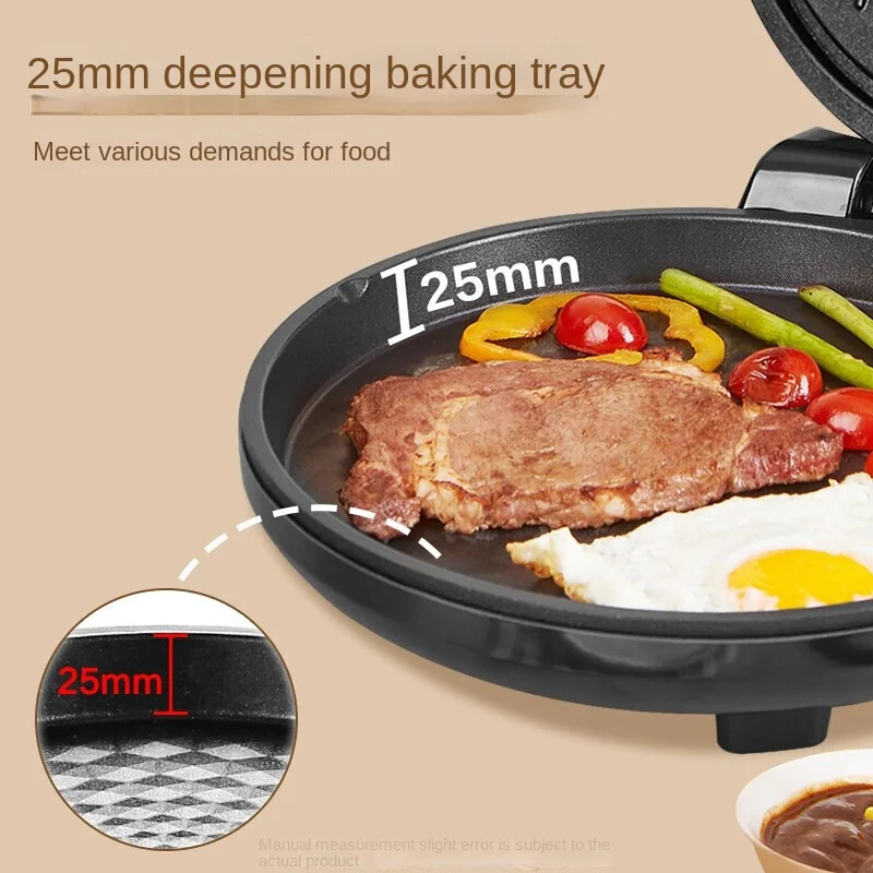 Round Electric Griddle Even Heating Intelligent Operation Deepening Double  Sided Pancake Machine Maker for Home Red AU Plug 220V - AliExpress