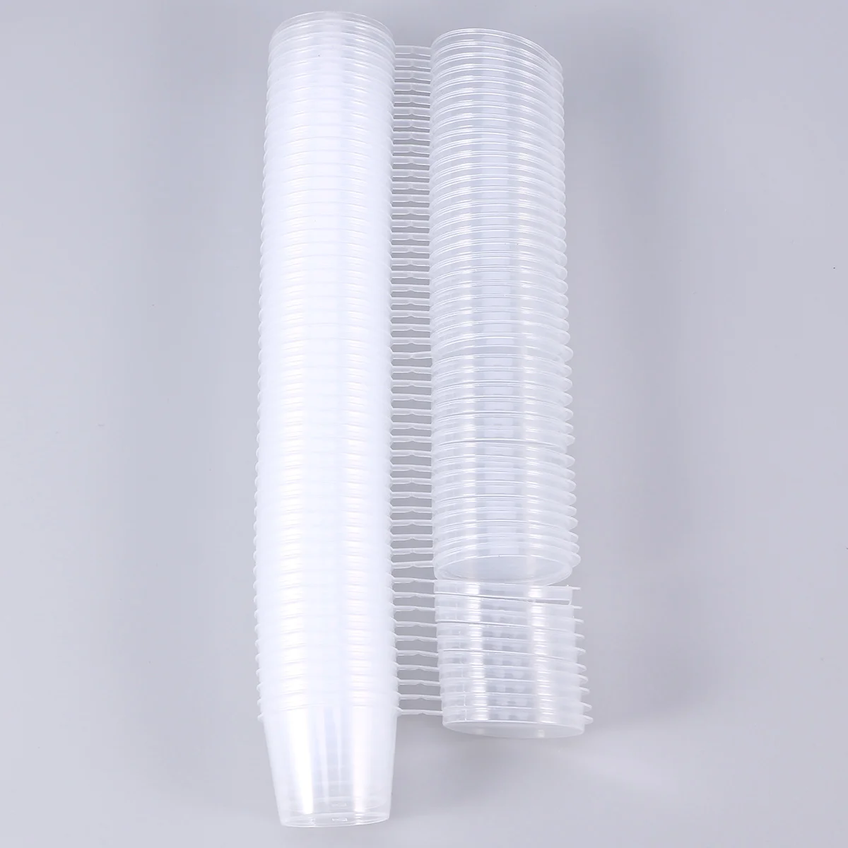 50Pcs Disposable Portion Cups Clear Plastic Containers With Lids For Yogurt Sauce Mousse Cups Kitchen Dining Bar Storage Boxes