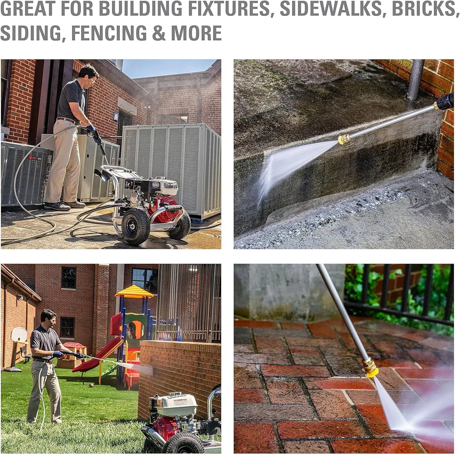 Cleaning ALH3425 Aluminum Series 3600 PSI Gas Pressure Washer 2.5 GPM Honda GX200 Engine Includes Spray Gun and Extension