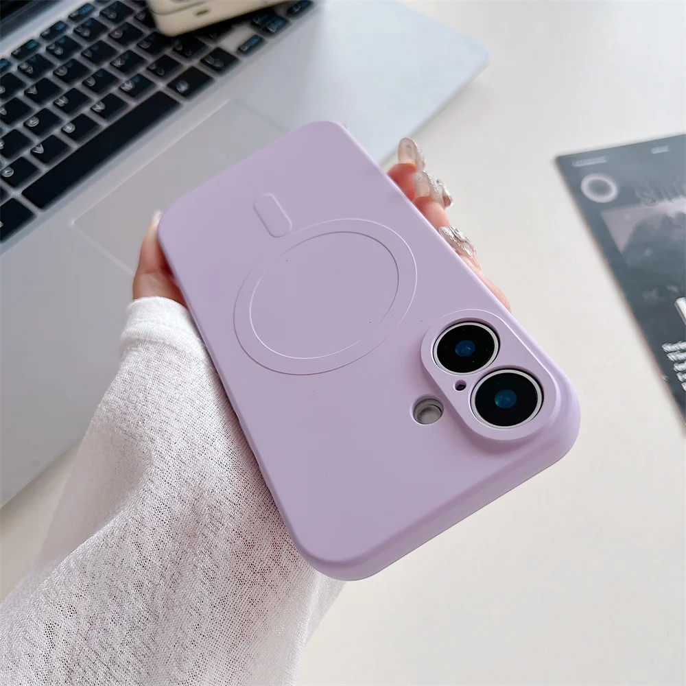 Magnetic Soft Shockproof Ultra Slim Liquid Silicone Phone Case