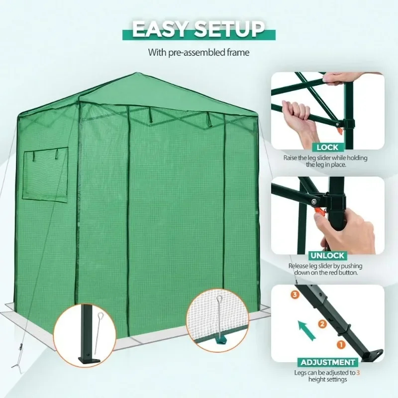 Pop-up Indoor Outdoor 6x4 Portable Walk-in Greenhouse 3