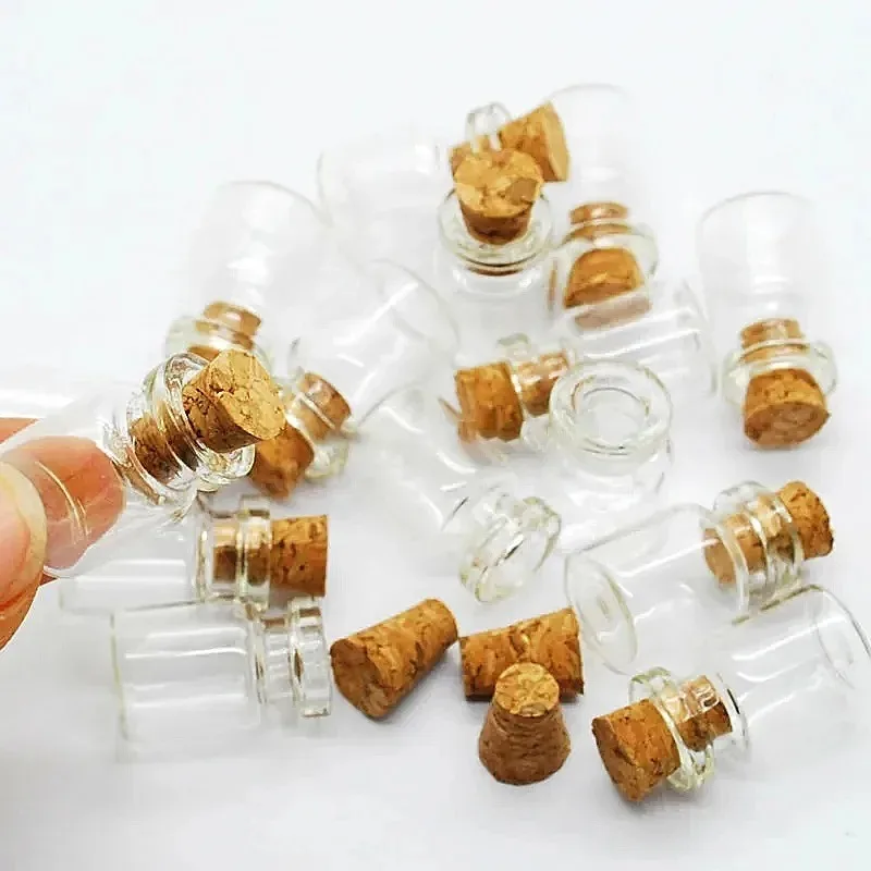 Mini Glass Bottles with Wood Cork Stoppers DIY Message Wishing Bottle Spice Storage Bottle Jars for Birthday Wedding Party Decor 4