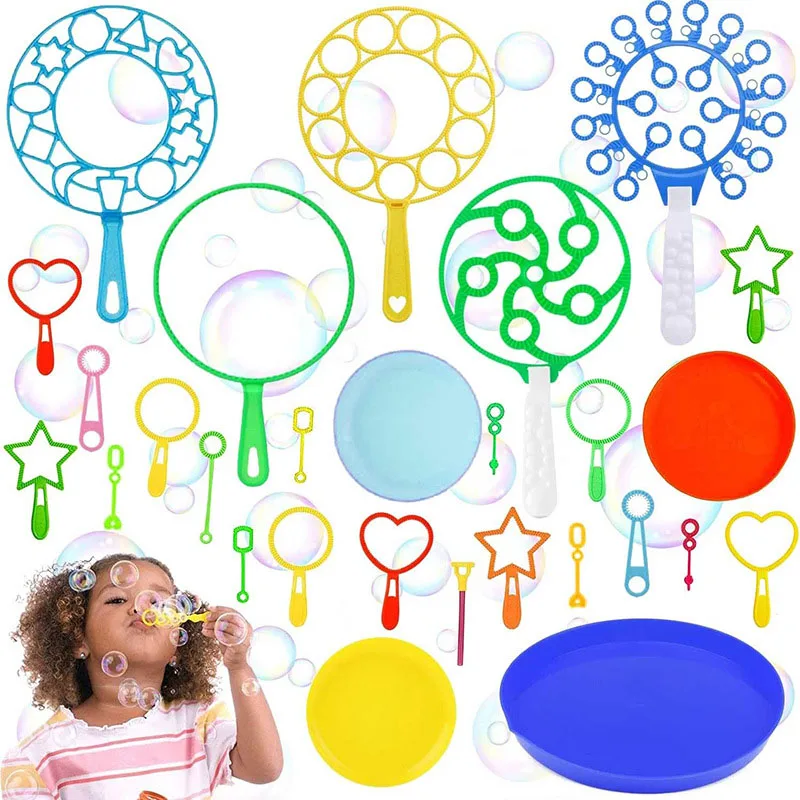 Bubble Ring Toy Set Big Bubble Stick Children's Outdoor Fun Blowing Bubble Pole Bubble Toy Multi shaped Bubble Ring Bubble Stick 4