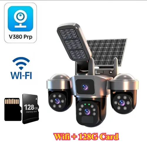 V380 8K 15MP WiFi Solar Camera With Solar Lighting 3-Screen Security Protection Wireless WiFi Solar Outdoor Surveillance - Image 9