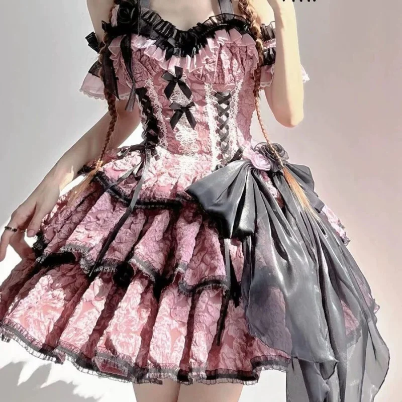 

Halloween theme new WOMEN'S Gothic style adult sexy temperament Lolita the Spice Girls perform fold waist