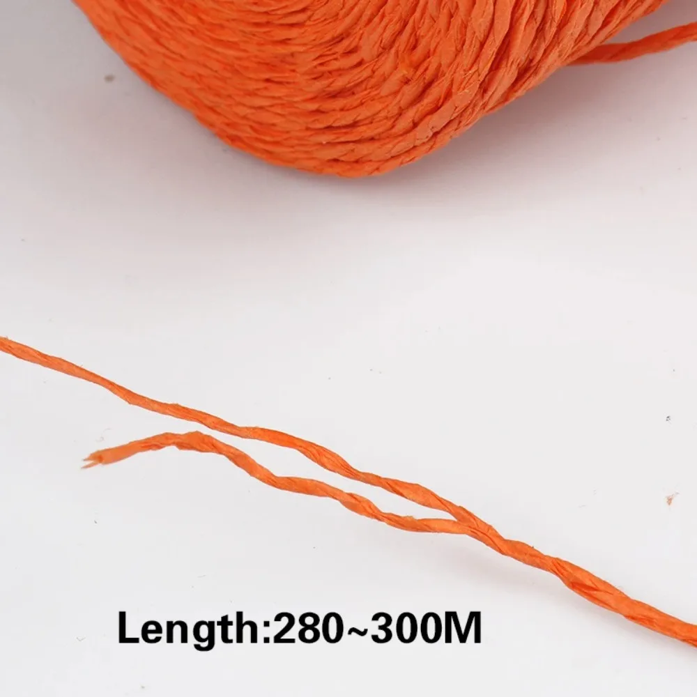 280-300m/Roll New DIY Raffia Straw Yarn Hand Knit Natural Colorful Threads Hand Knit Crochet Crocheting Paper Threads
