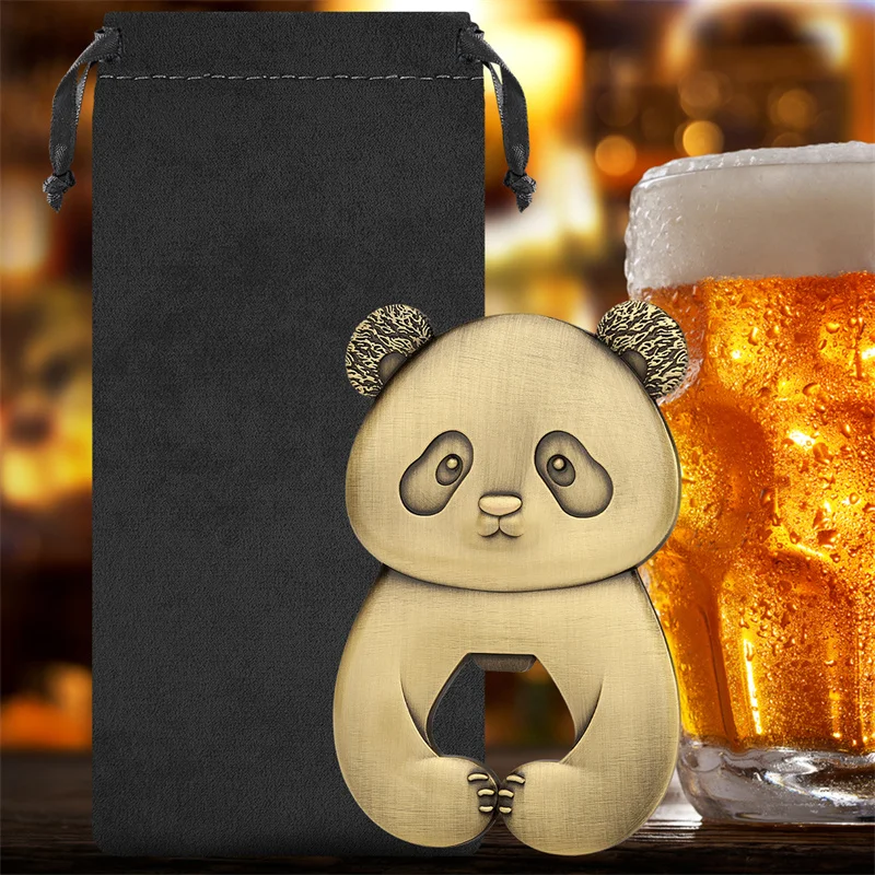Niedlicher Flaschenöffner in Panda-Form aus Edelstahl, tragbarer Korkenzieher für Küche, Bar, Club, Hochzeit, Party, Dekoration, Geschenkset – Detail 3