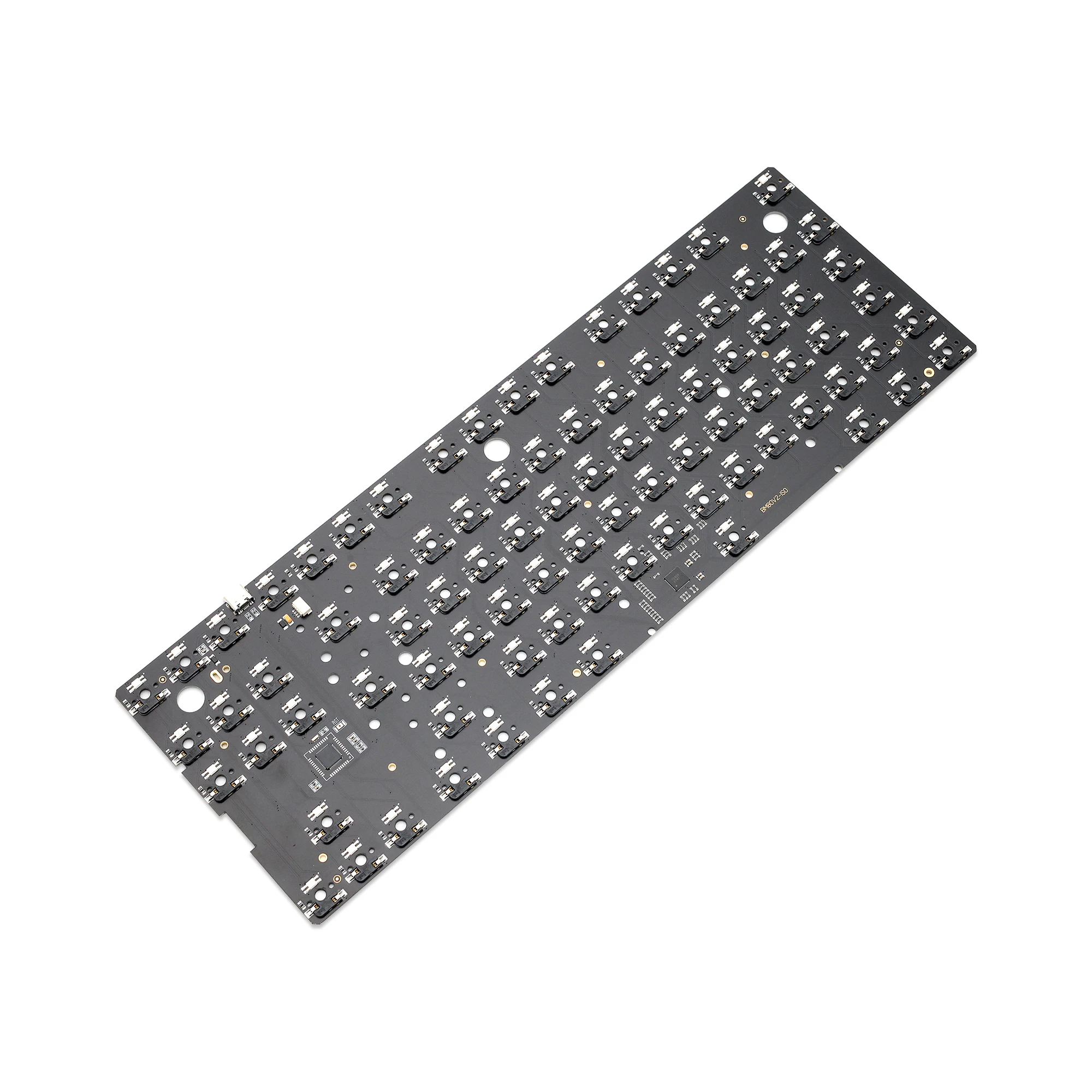 Teclado Mecânico Personalizado Swappable Quente Interruptor Programável Pcb Underglow tipo c Via Bm80 Iso 80 - Imagem 3