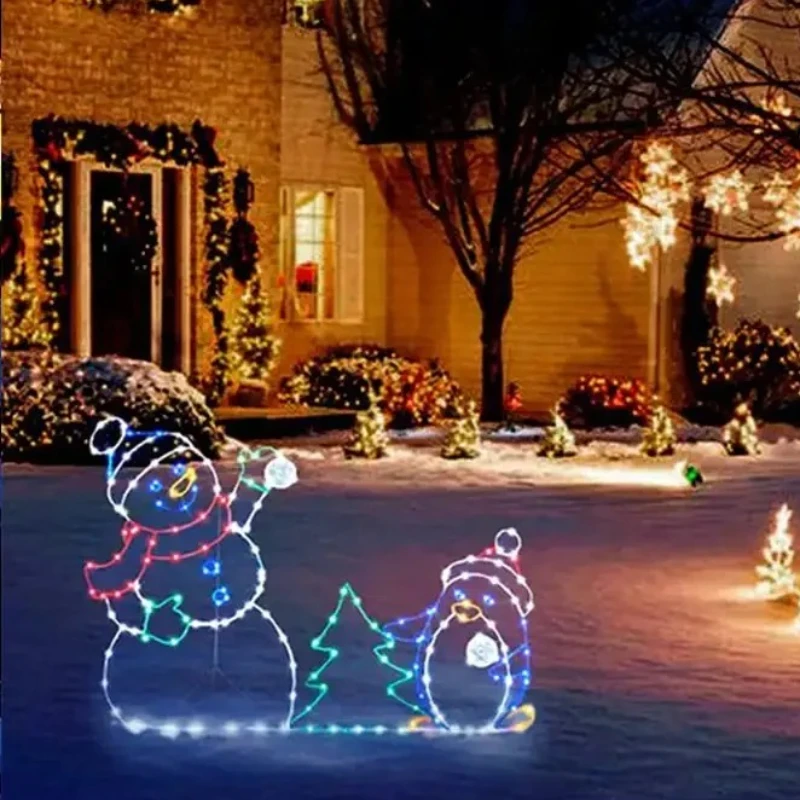 Animated LED Snowman Ornament with Glitter Light for Christmas