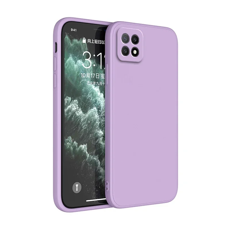 Luxury Shockproof Silicone Soft Case with Camera Protection - Classic Square Design