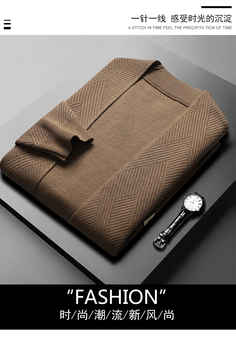 Spring and Autumn New Men's Knitted Cardigan High Quality Korean Version Casual Fashion Pocket Shawl Sweater Solid Color Coat