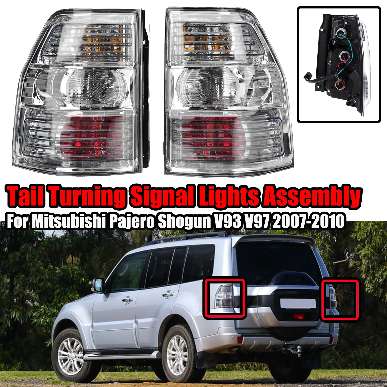 

For Mitsubishi Pajero Shogun V93 V97 2007-2010 Rear Lights with Bulb Turning Signal Lamp for Montero Warning Clearance Lights