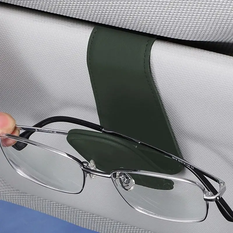 

Sunglass Clip For Car Visor Universal PU Leather Car Sunshade Glasses Case Sunglasses Clip Card Ticket Holder Stand Fastener
