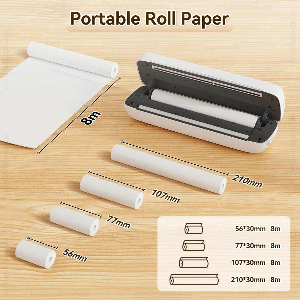 A4 Thermal Paper Roll 210*30mm Quick Dry Long Term White Paper Printer Fit for A40 M08F S8 MT810 D210 A4 Thermal Printer thermal paper roll