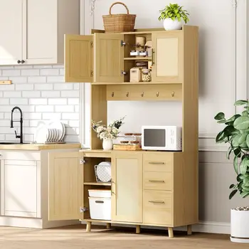 Rattan Kitchen Pantry Cabinet 1