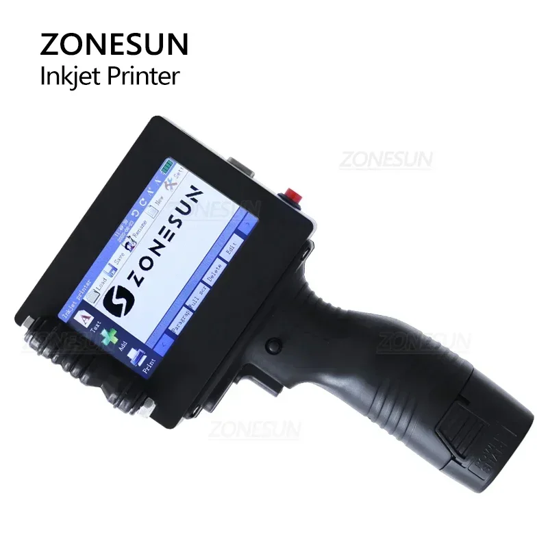 ZONESUN Handheld Inkjet Printer Portable ZS-HIP254 25.4mm QR Barcode Batch Expiry Date Serial Number Multilingual Digital