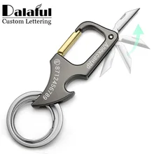 

Mini Knife Keychain Foldable Personalized Lettering Multi-Functional Bottle Opener Car Key Holder Key Chain Men's Keyring K412