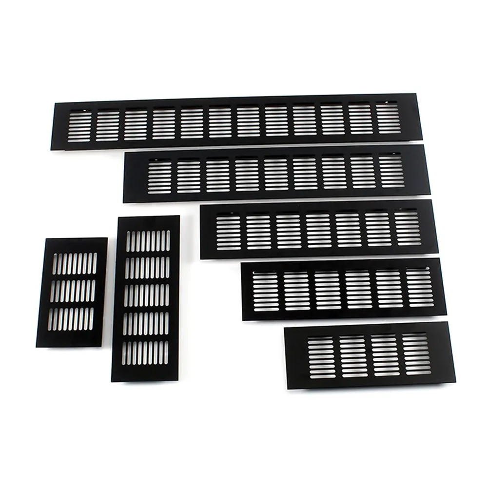 Ventilation Grills Aluminium Rectangular Breathable Mesh Cabinet Wardrobe Air Vent Grille Ventilation-Cover Exhaust Grid 80mm