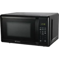 Compact countertop microwave with LED display, 700W, 10 power levels, 6 auto menus, glass turntable and child safety lock 2