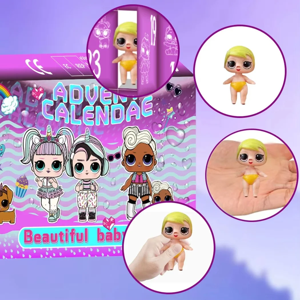 Hot Selling Christmas 24 Digit Countdown Doll Advent Calendar Christmas Blind Box Children's Toy Birthday Gift
