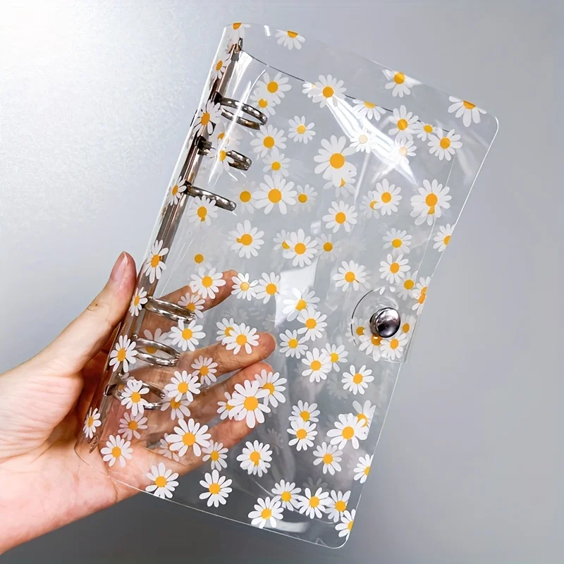 1 PC Transparent Notebook Cover Daisy Detachable Spiral Binder Cover Is Perfect for DIY Notebook Work Logs and Travel Diaries