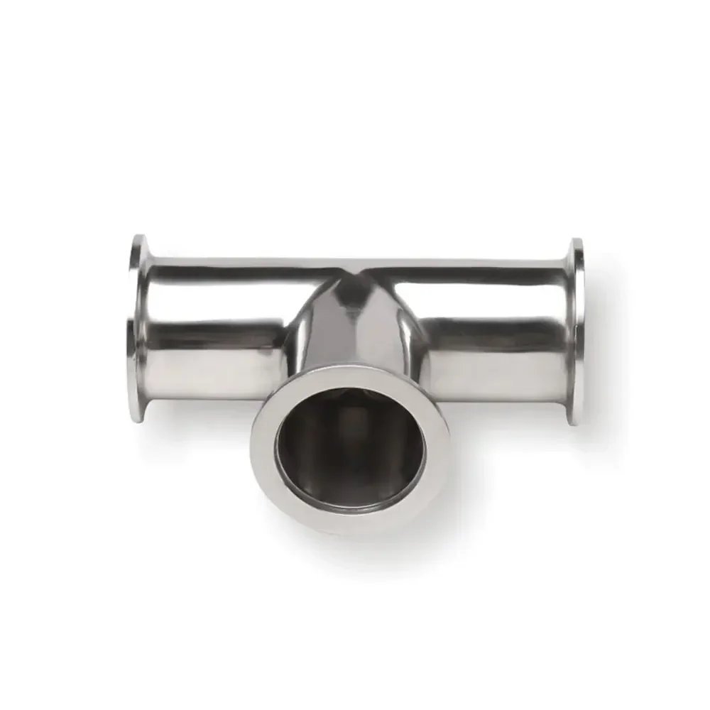 Raccordo A T KF16 In Acciaio Inox 304 Per Vuoto | Con Ghiera E Fascetta | Adatto Per Sistemi KF16, KF25, KF40, KF50