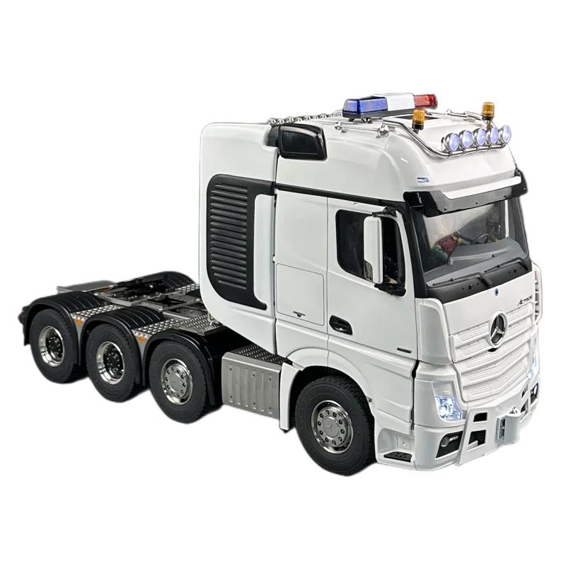 For 1/14 Tamiya RC Truck Metal Anti-skid Decoration Board with LED Lights Side Lamp for Benz Scania MAN Tamiya LESU WPL Tractor 6