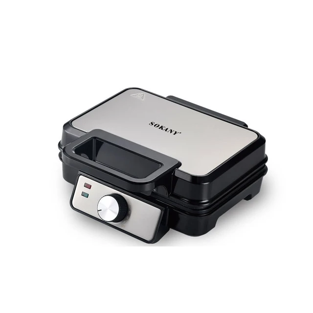 AICOOK 4 Slices Square Belgian Waffle Maker, 1200W, Non-Stick Surfaces