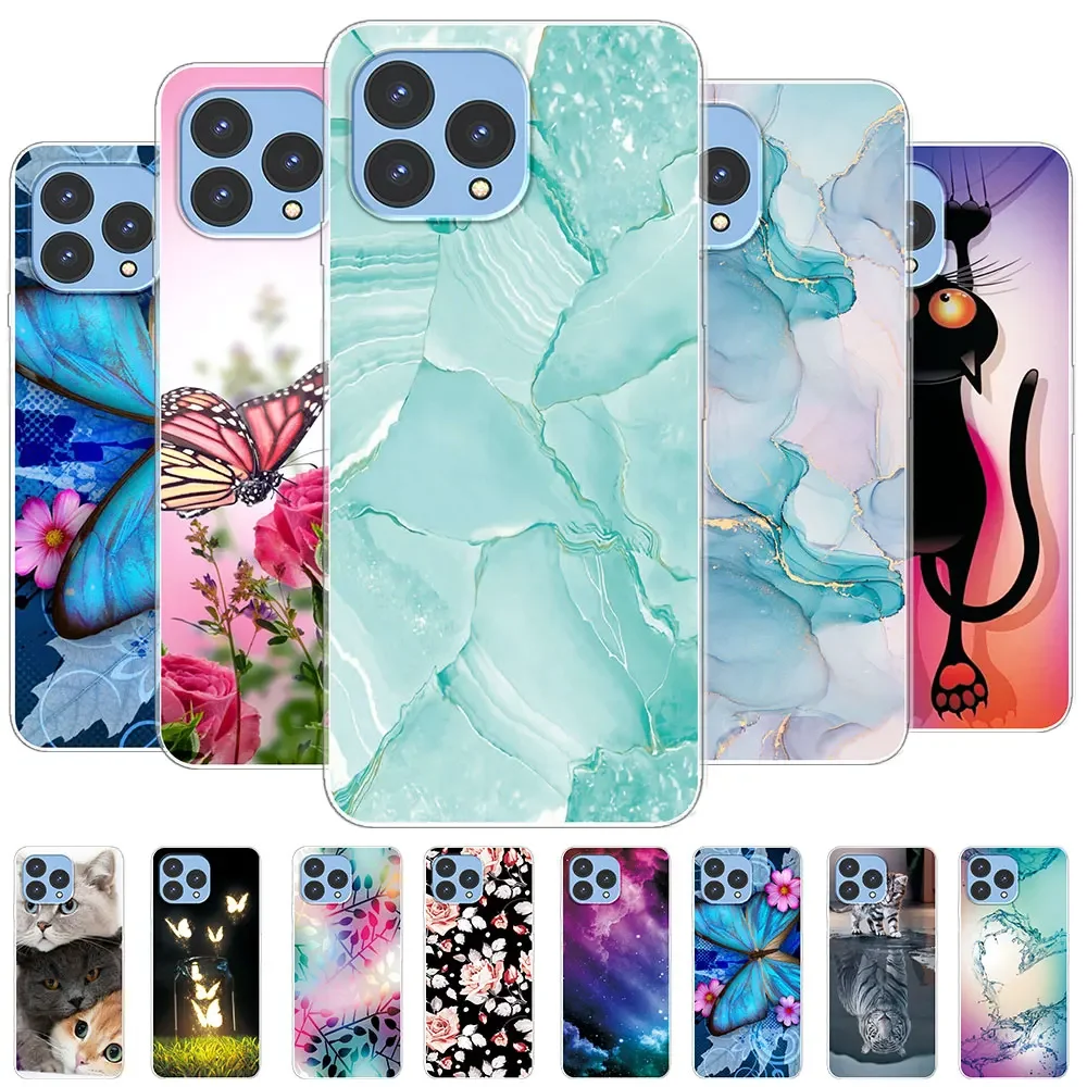 CAXKJE Custodia per Cubot P80 (6.58 Pollice) + Pellicola Vetro Temperato,Nero Cover Morbido Silicone Custodie TPU Cover,per P80 Antiurto Case - A26