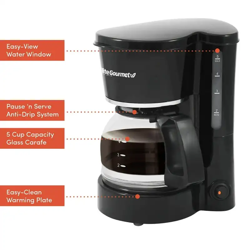 5 Cup Coffeemaker with Pause & Serve - AliExpress