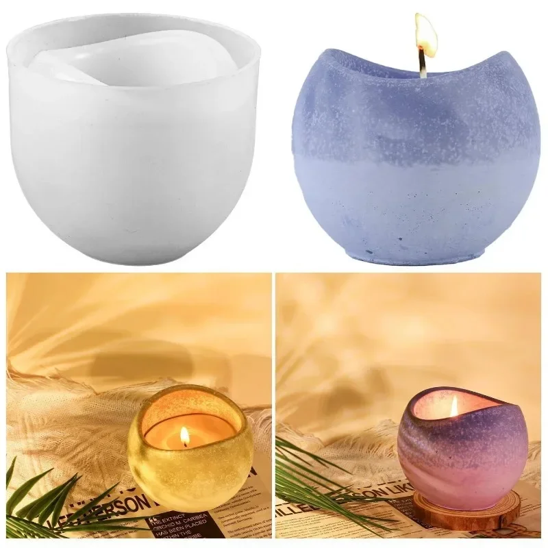 Nordic Style Plaster Candle Cup Silicone Mold DIY Aromatherapy Candle Jar Concrete Container Wax Cup Cement Flower Pot Mold