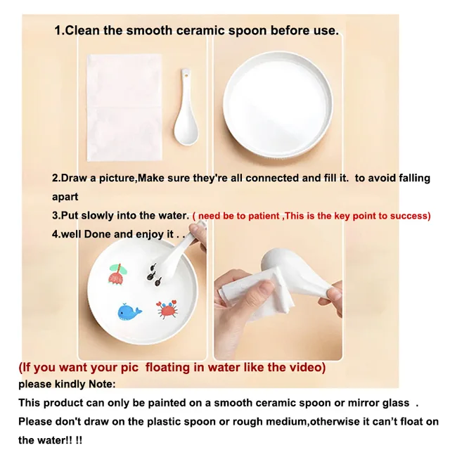 8/12 Színek Varázslatos Vízfestés Úszó Toll Sebezető Jelölők Doodle Tollak Gyerekek Korai Oktatás Kanállal - Image 2