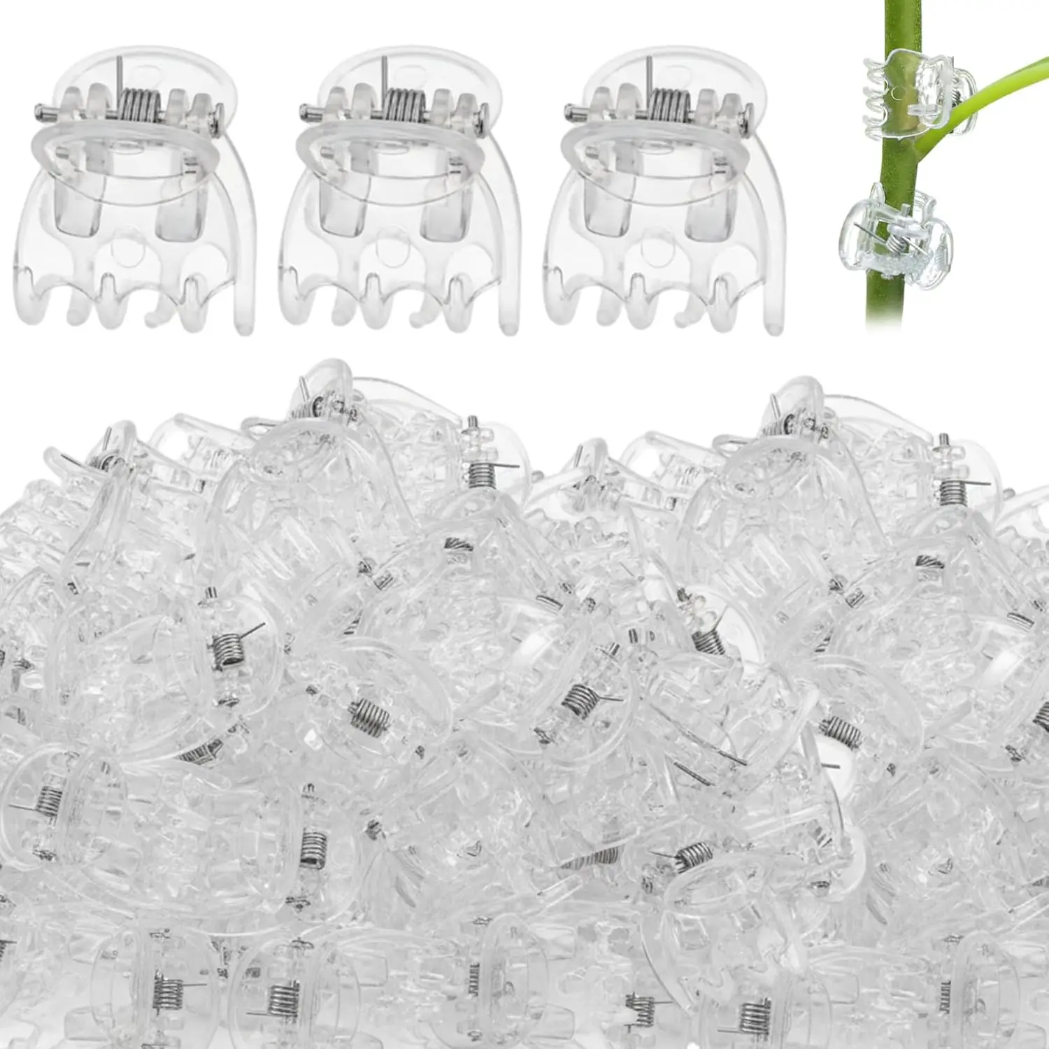 30/50/100Pcs Transparent 6 Claws Orchid Clips Plastic Butterfly Flowers Support Clear Fixer For Garden Vine Stem Plants Climbing