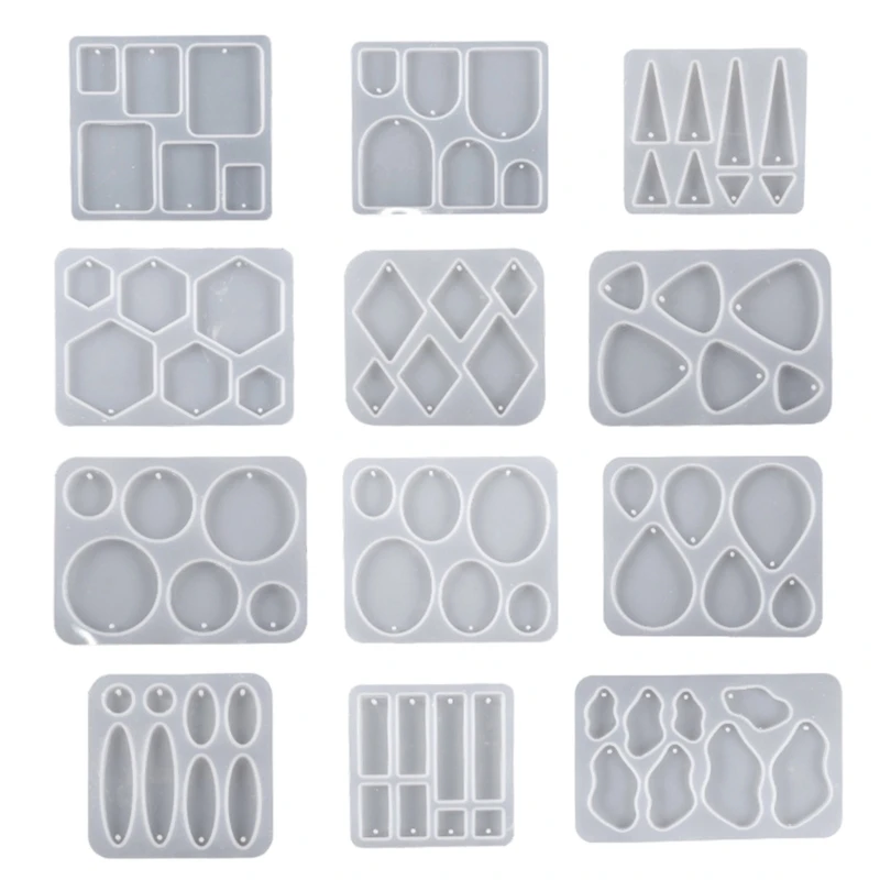 

Diy Crystal Epoxy Mold Earrings Pendant Jewelry Mold Hanging Pendant Decoration Rhombus Irregular Mirror Silicone Mold