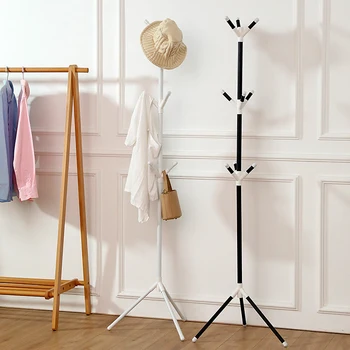 1PC Clothes Hanging Rack Floor Simple Bedroom Clothes And Hat Rack Household Clothes Storage Rack Easy Assembly 1