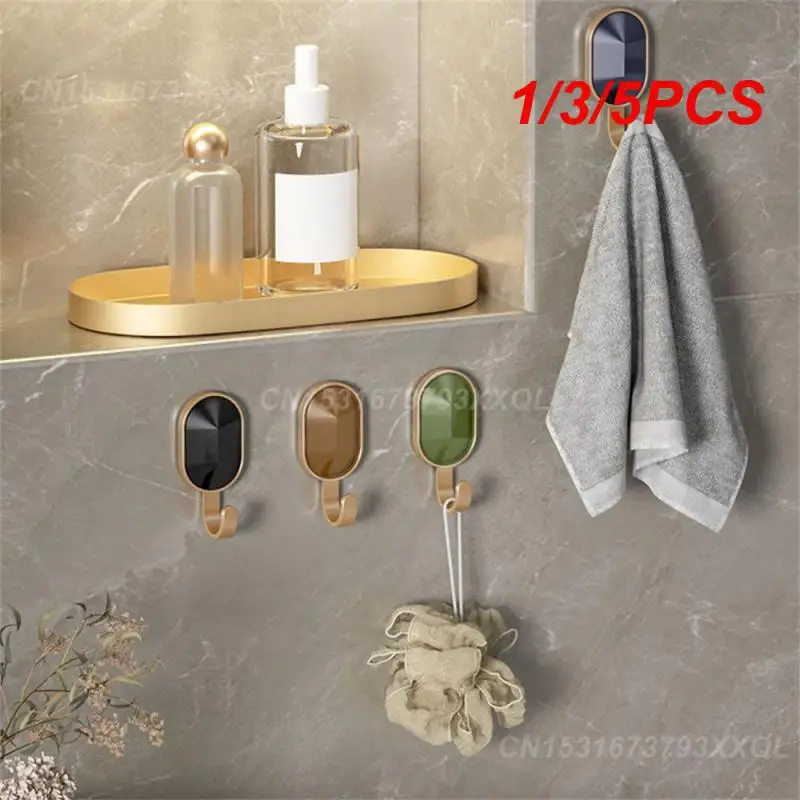 

1/3/5PCS Light Luxury Hook Good Load-bearing Safe And Harmless Coat Hook No Trace Hook Small And Exquisite No Trace Sticky Hook