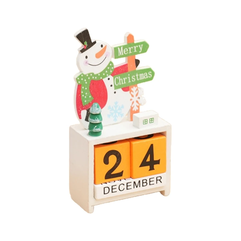 

2023 Christmas Calendar Decoration Creative Wood Table Countdown Desktop Decor L9BE