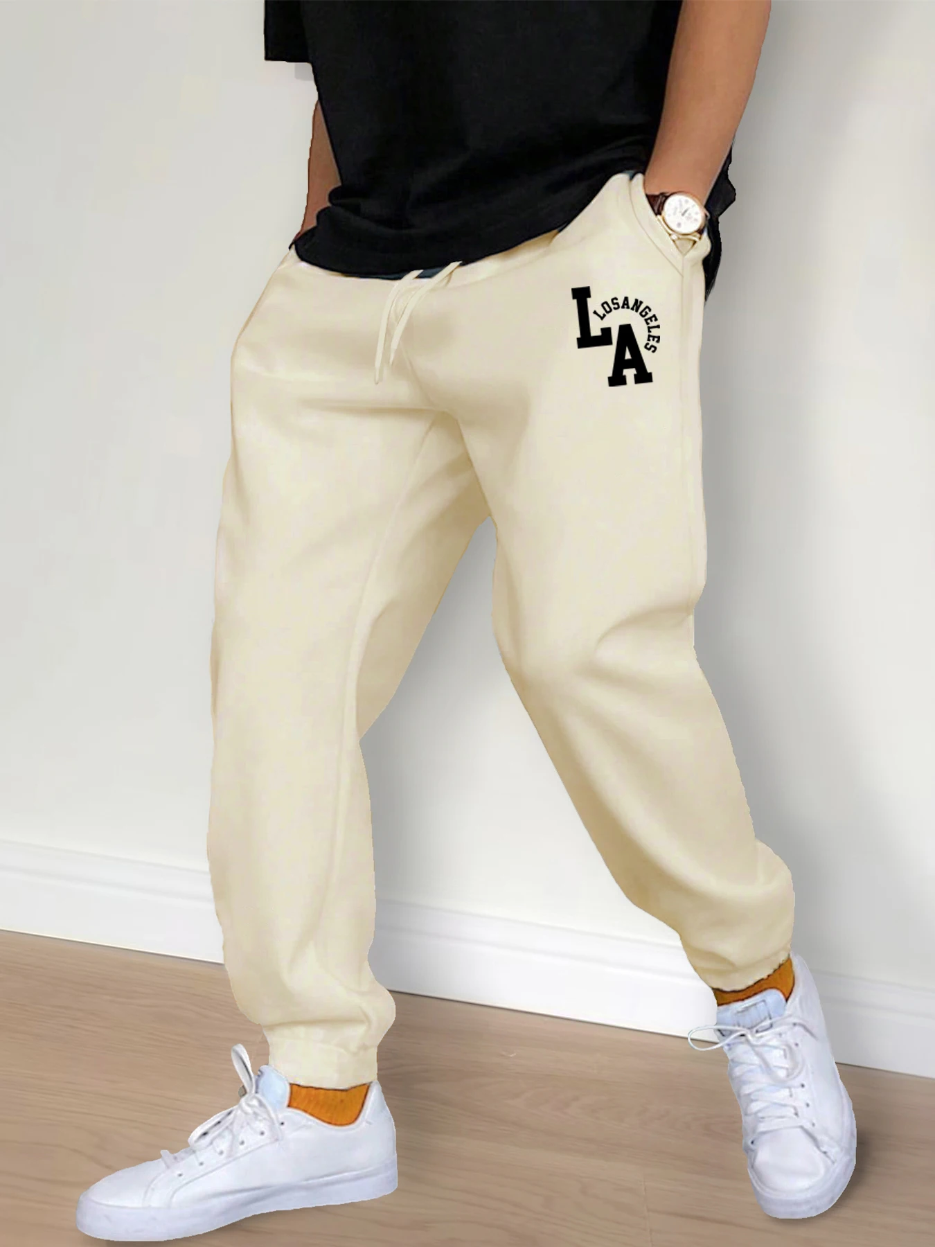Men's Casual Pants Fashion Drawstring Casual Pants Joggers Workout Running Gym Fitness Sports Trousers Streetwear Trousers S-3XL 4