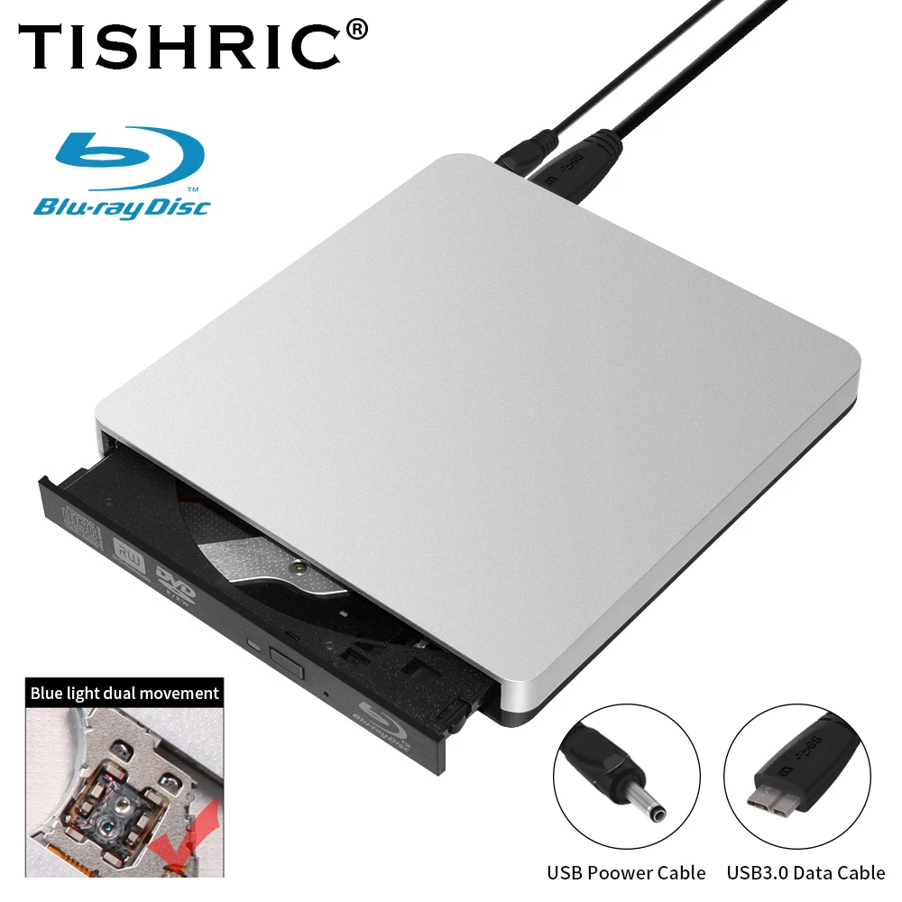 ExternalBluRayBurnerDriveUSB30TYPECCableDVDCDRWWriter