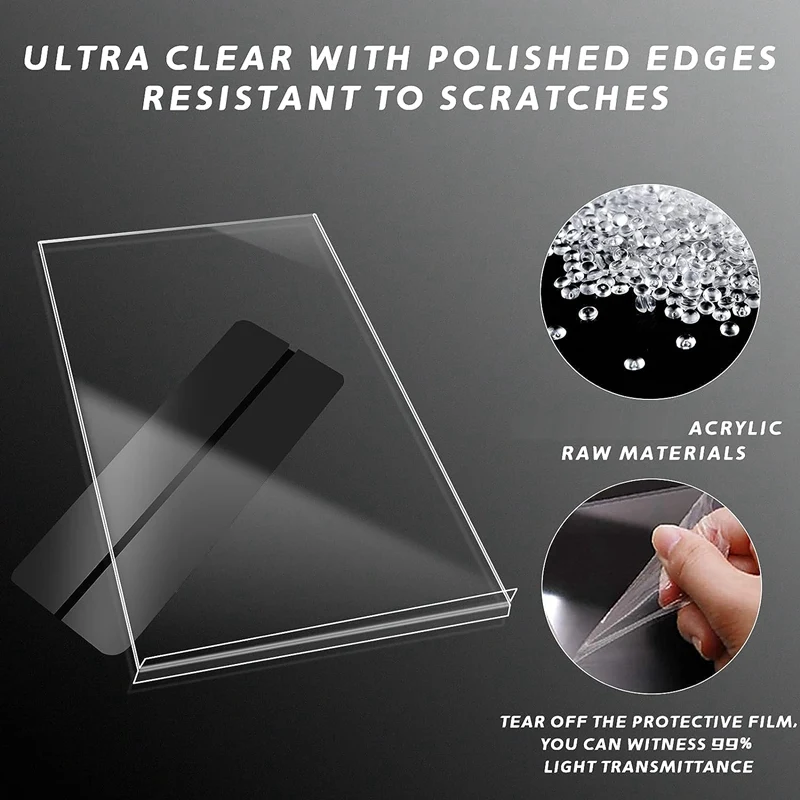 

Акриловый держатель для вывесок, пластиковый держатель для вывесок, бумажный держатель x 11 дюймов, 6 упаковок, T-образная настольная стойка, двусторонняя