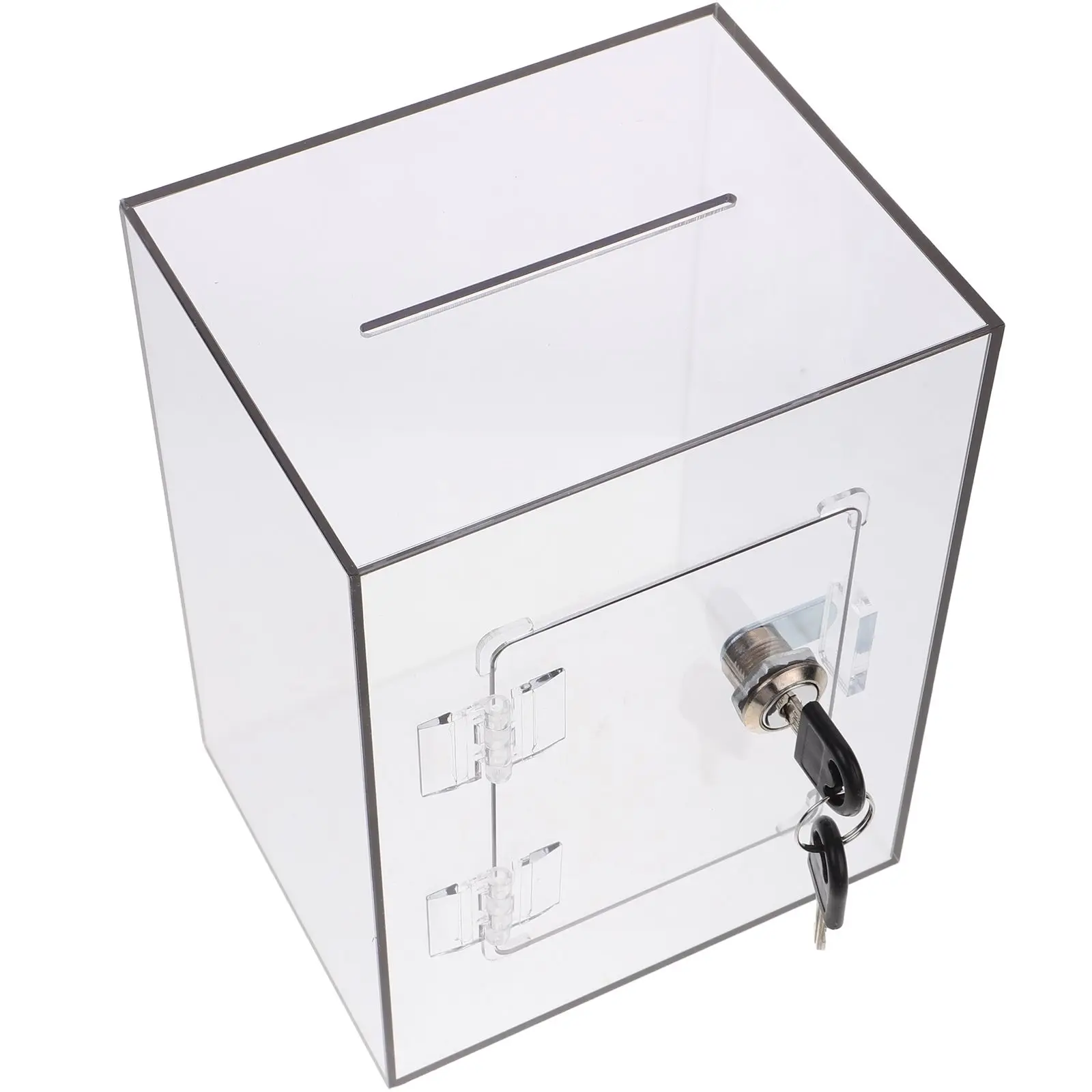 Acrylic Tip Lock Clear Window Mailbox for Fundraising Public Letter Box Letter Post Container Light Grey Travel Storage 3