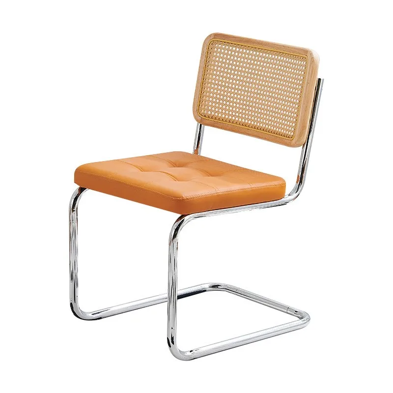 Woven Chair Nordic Style Office Rattan Chair Vintage Homestay Vintage Rattan Woven Dining Chair Home Study Living Room Backrest