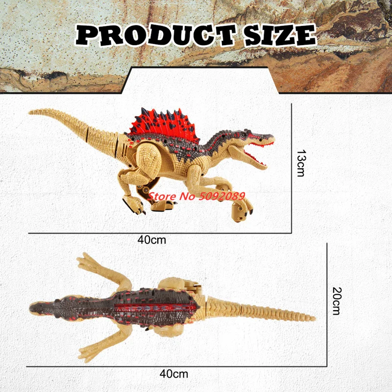 40cm 2.4G RC Spinosaurus Raptor Velociraptor Roar Walking Light Music Simulate  Sound Remote Control Animal Robot Boy Child Gift 5